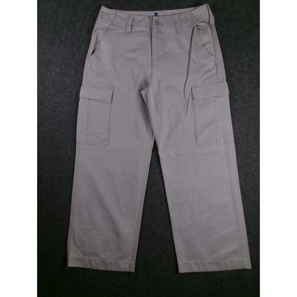 GAP Cargo Pants Men 33X30 Beige Khaki Straight Leg Utility Y2K Baggy Relaxed Fit
